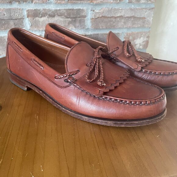 Allen Edmonds Mens Woodstock Kiltie Loafers Sz 12D Brown...